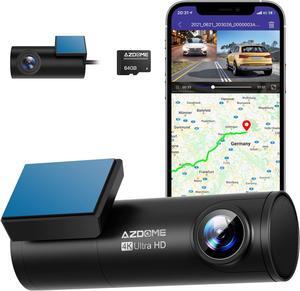 4K Dash Cam Front and Rear, Built in 5G WiFi & GPS & Voice Control M300S Dual Dashcams for Cars, Car Camera with UHD 2160P, Night Vision, WDR, G-Sensor, Parking Monitor, 64GB SD Card Included