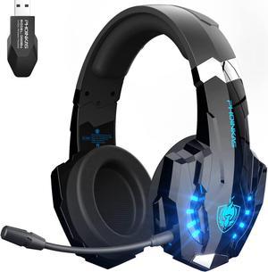 PHOINIKAS Wireless Gaming Headset with Microphone, G9000 2.4G Wireless Headset for PC PS4 PS5 Switch, Over Ear Headphones with 7.1 Stereo Sound, 3.5mm Wired Gaming Headset for Laptop/Phone/Tablet