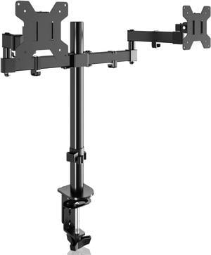 Bracwiser Dual Fully Adjustable Monitor Arm Stand Mount Fits Two Screen 13-27 inch 22lbs for Monitor Computer Screen 13 15 17 19 20 22 23 24 26 27 inch VESA 75 100 (MD7442)