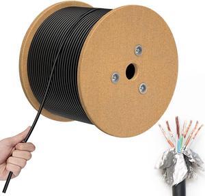 Cat7 Ethernet Cable 650ft: Easy Pull 10G 1000Mhz Double Shielded Riser (CMR) Outdoor/Indoor Heavy-Duty Waterproof 26AWG S/STP Cat 7 Ethernet Cable Spool