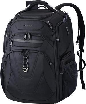 KROSER TSA Friendly Travel Laptop Backpack 18.4 inch XXXL Gaming Backpack Water-Repellent College Daypack Business Backpack with RFID Pockets & USB Port for Men/Women-Black