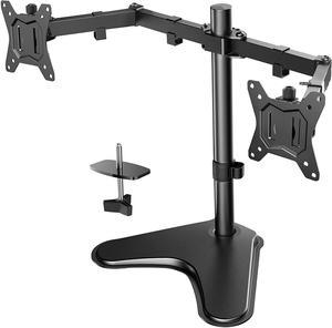 HUANUO Dual Monitor Stand for 13 to 32 Inch Two Monitor Freestanding Desk StandHeavyDuty Fully Adjustable Arms Fits up to 176lbs per Arm with VESA 75x75mm100x100mm