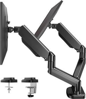 HUANUO Dual Monitor Stand Fully Adjustable Monitor Desk Mount Gas Spring LCD Monitor Arm VESA Mount for 13 to 27 Flat Curved Computer Screens Each Arm Holds Up to 176lbs