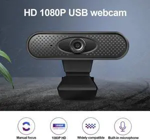 Full HD 1080P Webcam USB Pc Computer Camera with Microphone Driver-free Video Webcam for Online Teaching Live Broadcast