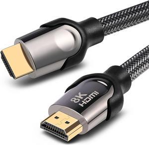 8K HDMI 2.1 Cable, 48Gbps Ultra HD Lead High-Speed Cord, Supports 8K@60HZ, 4K@120Hz, eARC HDR10, HDCP 2.2/2.3 Dolby, 3D, VRR, Compatible with Fire TV/Roku TV/PS5/Xbox/Nintendo Switch and More (6.6 ft)