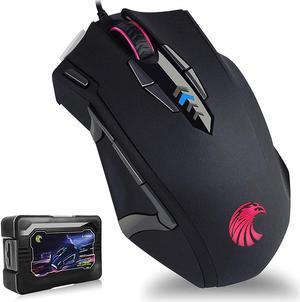 USB Wired Gaming Mouse with 13 Programmable Buttons (8+5 Side Buttons), Up to 10000 DPI High Precision Laser, Ergonomic Optical RGB Backlit Gaming Mice - Weight Tuning Set for Windows PC Gaming