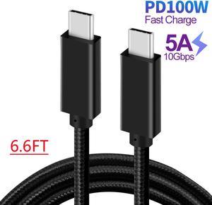 USB C to USB C 31 Gen2 Cable Fast Charge Video Cable66ft2m 100W 20V5A 10Gbps Fast Data Transfer 4K Video Output for Samsung Galaxy S20 Note 10iPad ProMacbook Pro HUAWEI MateBook