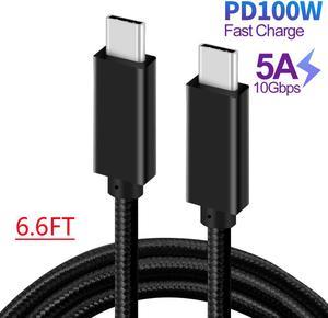 USB C to USB C 3.1 Gen2 Cable Fast Charge Video Cable(6.6ft/2m), 100W 20V/5A 10Gbps Fast Data Transfer, 4K Video Output for Samsung Galaxy S20 Note 10+,iPad Pro,Macbook Pro, HUAWEI MateBook