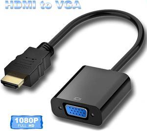 HDMI to VGA for 1080P Active HDTV HDMI to VGA adapter Converter Male to Female Compatible with TV, PC, Laptop, Xbox,Monitor, Projector,Chromebook, and more,Black (Adapter)