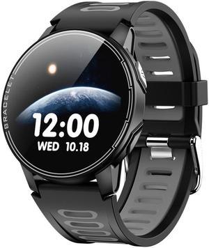 Sports Smart Watch 1.3 Inch Full Touch Screen Watch Men IP68 Waterproof Silicone Strap SmartWatch for Android IOS Fitness Watches 360mAh Big Battery 60 days Long Standby