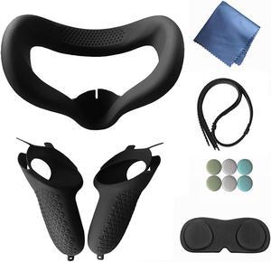 Cover Set for Oculus Quest 2, Touch Controller Grip Cover,Quest Lens Cover, Lens Protect Cover for Oculus Quest 2, Anti-Throw Sweatproof Handle Protective Sleeve