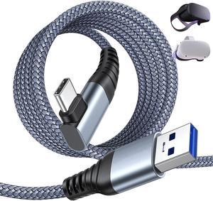 Oculus Link Cable Quest 2 Quest 1 [USB3.0/ 5Gbps], Nylon Braided Oculus Quest 2 Link Cable 16.4FT, High Speed Transfer & Fast Charge USB C Cable Compatible for VR Quest Headset and Gaming PC (Gray)