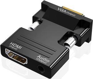 HDMI to VGA Adapter, Audio Output Cable Computer Set-top Box Converter Connector Adapter for Laptop, PC, Monitor, Projector, HDTV, Chromebook, Roku, Xbox(3.5mm Stereo Cable Included)