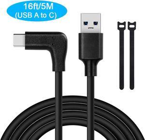 for Oculus Quest 2 Link Cable, USB 3.0 USB A to C Cable 16ft/5M, USB 3.2 Gen 1 USB C Cable, High Speed Data Transfer & 3A Fast Charging, Link Cable Compatible with Oculus Quest 2 VR Headset Gaming PC