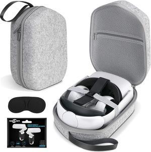 for Oculus Quest 2 Carry Case, Hard Carrying Case for Oculus Quest 2/Elite Version VR Gaming Headset and Touch Controllers Accessories, Suitable for Travel and Home Storage (Gray)