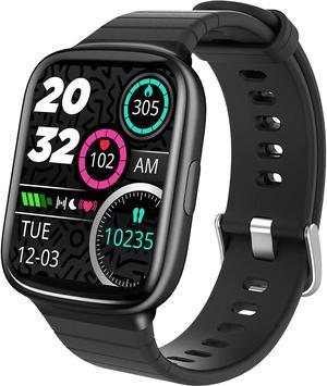 Smart Watch for iPhone Android Compatible:1.69'' HD Screen Smartwatch, 5ATM Waterproof Watch for Swimming Running Cycling Sensor Measurement of Blood Oxygen Heart Rate Android Smart Watches (Black)