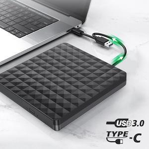 CD DVD Drive, External CD ROM DVD Drive CD DVD Burner Rewriter Optical Drive for Laptop Portable USB Disk Drive Disc Reader, Compatible with Laptop Desktop PC Windows Linux OS Apple Mac