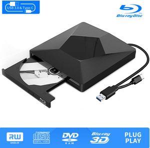 NOLYTH Lecteur Blu-ray externe USB 3.0 Type-C Blu-ray DVD pour