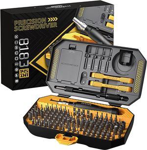 Precision Screwdriver Set, 145 in 1 with 132 Bits Magnetic Screwdriver Kit Mini Screwdriver Set Built in Extension Rod Portable Easy to Store Kit for Repair phone, Laptop, Watch, Toy, Game Console