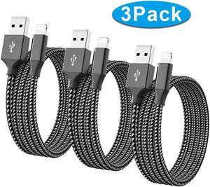 [Certified] USB Cable for iPhone Charger 3Pack 10FT/3M USB Cable Nylon Braided for iPhone Cord Fast Charging Syncing Long Cord Compatible with iPhone 13/12/11/Pro/XS/Max/XR/X/8/8P/7 and More