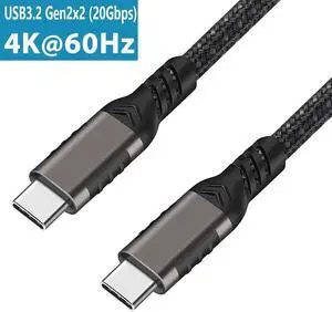 USB C to USB C Cable 3.3ft/1M, 20Gbps Type C USB 3.2 Gen 2x2 Braided Cord with 20Gbps Rate, PD 100W 5A, 4K @60Hz Video and E-Marker for Thunderbolt 3/4, M-a-c-B-o-o-k, D-ell XPS, Monitor etc. 3.3 ft.