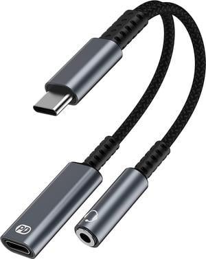 USB C Microphone Adapter, USB C to 3.5mm Combo 3.5mm Hi Fi Audio 