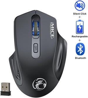 [2.4G & Bluetooth Dual Mode] Rechargeable Wireless Mouse, Bluetooth Silent Mouse, Ergonomic Mouse 2.4G Wireless for Laptop Gaming Mice Ergonomic Silent Usb Gamer Mause Computer PC