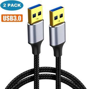 [2 Pack] USB 3.0 A to A Male Cable 10FT+10FT, USB 3.0 to USB 3.0 Cable, USB A Male to Male Cable Double End USB 3.0 Cord Compatible with Hard Drive Enclosures, DVD Player, Laptop Cool (3M)