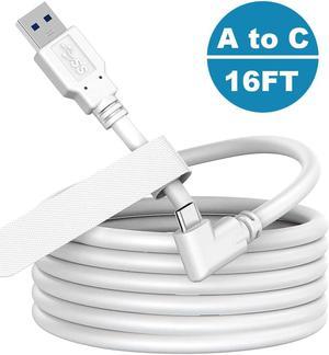 16Ft / 5M USB A to C Compatible for Quest 2 Link Cable Charger Power Cord to PC for Oculus Meta Quest 2/1 VR Headset Gaming PC Steam VR USB A to USB C High Speed 5Gbps Data Transfer Charger Cord