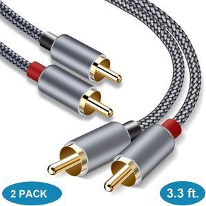Subwoofer S/PDIF Audio Digital Coaxial RCA Composite Video Cable (3 Feet) -  Gold Plated Dual Shielded RCA to RCA Male Connectors - Black 