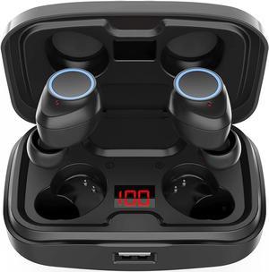 Bluetooth Headphones, True Wireless Earbuds 120Hrs Playtime with Stereo Sound, Noise Cancelling Earphones Built in Mic, IPX7 Sweatproof Ear Buds for i-Phone and Android Smartphones