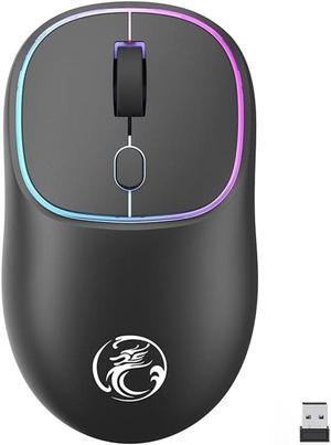 Wireless Gaming Mouse for Laptop, 2.4 GHz with USB Receiver Gaming Mice for Computer - Rechargeable Portable Silent LED Wireless Mouse for MacBook air, pro,i-Pad, Mac, Chrome-book, PC (Black)