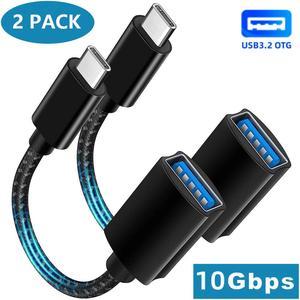 USB C to USB 3.0 Adapter [10Gbps], [2 Pack] USB Type C Male to USB3.1 USB3.2 Female, Thunderbolt 3/4 to USB Female Adapter OTG Cable for Mac-Book Pro/Air 2022 2020,Tablet PC, Smartphones