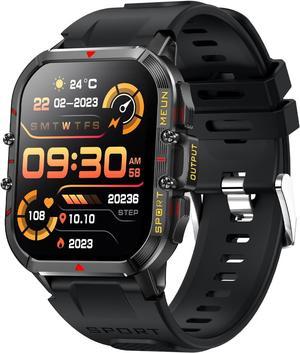 Sport Smart Watch for Men Women Bluetooth Call (Answer/Dial Calls) One-Key Connection Blood Oxygen IP68 100+ Sport Modes Rugged Tactical Outdoor Smart Watches Fitness Tracker for IOS Android Phones