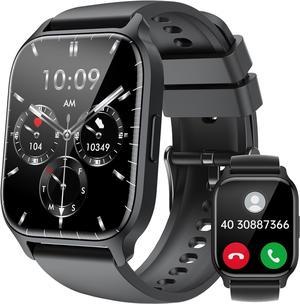 Smart Watch for Men Women - 1.85'' Smartwatch Answer/Make Calls, 112+ Sports Modes with IP68 Waterproof, Step Counter, Watches with Heart Rate/SpO2/Sleep Monitor for IOS Android Phones