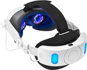 For Meta Oculus Quest 3 VR Headset w/8000mAh Battery LED RGB Elite