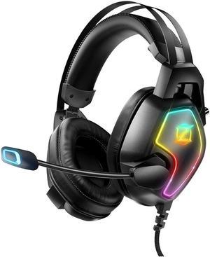 Wired Gaming Headset for X-box One Series X/S PS-4 PS-5 PC Switch, Noise Canceling Compoter Headphones with Microphone, 3.5mm Audio Jack, Auto-Adjust Headband