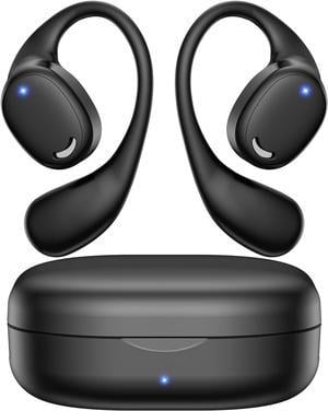 Open Ear Headphones - Airflow Pro Bluetooth 5.3 Wireless Earbud, TWS Wireless Earphones Headset for Running and Outdoor Activities with Immersive Sound(Black)