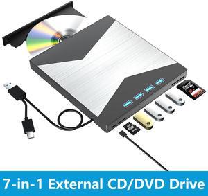 AUTYUE 7 in 1 External DVD CD Drive Portable DVD Player for Laptop USB 30  TypeC CDDVD RW Disk Drive CDDVD Burner CD ROM External Drive for Laptop Desktop PC Windows 7810XP Linux MacOS