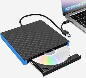 AUTYUE External CD DVD Drive for Laptop, Type C & USB 3.0 External DVD Drive, 24x CD 8x DVD Super Fast Speed CD/DVD +/-RW Burner Reader,  Optical DVD Drive for Windows, Linux, Mac OS Laptop Desktop PC