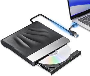 AUTYUE External CD DVD Drive,Type-C USB 3.0 Portable Drive Reader DVD CD RW Writer Burner Player Optical DVD Drive CD DVD+/-Rw External Disk Drive for Laptop,Desktop, Windows 11/10/8/7/XP/Linux, Mac