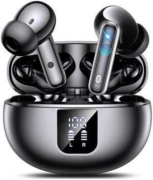 AUTYUE Wireless Earbuds Bluetooth 5.4 Earphones in Ear with Dual Noise Cancelling Mic, Transparency Mode Ear Buds Deep Bass Stereo Sound, 36H Playtime LED Display Wireless Headphones IP7 Waterproof