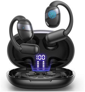 AUTYUE Open Ear Headphones, Bluetooth 5.4 Wireless Earbuds with Digital Display, Ultra-Comfort, Clear Calls, Powerful Sound, 50H Playtime, IPX4 Waterproof Sports Earphones for Running & Workouts