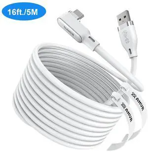 AUTYUE 16FT (5M) VR Link Cable Compatible with Me-ta Quest 3/3s/2/Pro & Pico 4 Series - Max to 5Gbps USB-C Data Line to USB 3.0, USB A to USB C Link Cable for PC Gaming & SteamVR Transmission