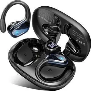 AUTYUE Wireless Earbuds, 75hrs Bluetooth 5.4 Headphone Sport, 2025 Bluetooth Earbuds Deep Bass Over Ear Buds with Earhooks, ENC Noise Cancelling Earphone Mic, IPX8 Waterproof for Workout/Running/Gym