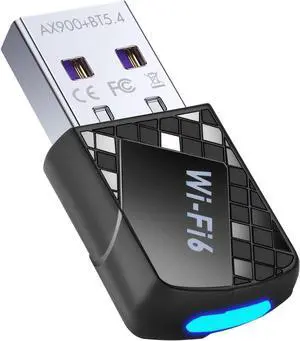 AUTYUE USB Wi-Fi Adapter, USB WiFi 6 & Bluetooth Adapter for Laptop PC - 900Mbps Wireless Dongle, 5G/2.4GHz Dual Band, Built-in Driver for Desktop/Laptop/PC, WPA3, BT5.4 Supports Windows 7/10/11