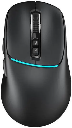 AUTYUE Bluetooth Wireless Mouse  Dual Bluetooth & 2.4GHz USB Receiver, 4 DPI Levels (1000-3200dpi), Type-C Rechargeable, Silent Click, Compact Mouse for Computer/MacBook/Laptop/PC - Black