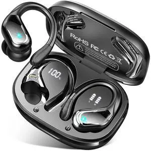 AUTYUE Wireless Earbuds Sport Bluetooth Headphones 5.4, Bluetooth Earbuds 75Hrs Stereo, 4 HD Mic, Over-Ear Buds with Earhooks ENC Noise Canceling Earphones, IP7 Waterproof Headset for Workout/Running