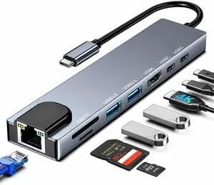 AUTYUE 8-in-1 USB C Docking Station, Type C Hub with 4K HDMI Output, Gigabit Ethernet RJ45, 100W Power Delivery, SD/TF Card Slots & High-Speed USB Ports for MacBook, Surface, iPad Pro & USB-C Laptops AUTYUE 8-in-1 USB C Docking Station, Type C Hub with 4K HDMI Output, Gigabit Ethernet RJ45, 100W Power Delivery, SD/TF Card Slots & High-Speed USB Ports for MacBook, Surface, iPad Pro & USB-C Laptops