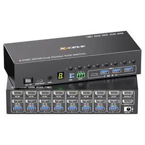 AUTYUE 8 Port HDMI Displayport KVM Switch 2 Monitors 8 Computers 4K@60Hz EDID Simulation,8 PC Dual Monitor KVM Switch with 4 USB 3.0 Ports,Audio,RS232,with Wired Remote,12V Power Adapter & 8 USB Cable AUTYUE 8 Port HDMI Displayport KVM Switch 2 Monitors 8 Computers 4K@60Hz EDID Simulation,8 PC Dual Monitor KVM Switch with 4 USB 3.0 Ports,Audio,RS232,with Wired Remote,12V Power Adapter & 8 USB Cable